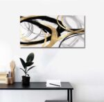Kureful Gold Wall Decor - Black Canvas Wall Art for Living Room- Large Line Artw... - Image 8
