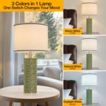 27" Tall Farmhouse Table Lamp Set of 2, Large Ceramic Bedside Lamps for Bedroom ... - Image 3