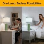 27" Tall Farmhouse Table Lamp Set of 2, Large Ceramic Bedside Lamps for Bedroom ... - Image 4