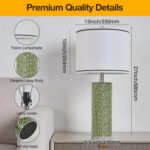 27" Tall Farmhouse Table Lamp Set of 2, Large Ceramic Bedside Lamps for Bedroom ... - Image 6
