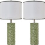 27" Tall Farmhouse Table Lamp Set of 2, Large Ceramic Bedside Lamps for Bedroom ... - Image 9