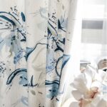 VisionaryHomeDesign Blue White Linen Cotton Curtains with High GSM, Memory Shape... - Image 5