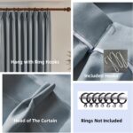 VisionaryHomeDesign Blue White Linen Cotton Curtains with High GSM, Memory Shape... - Image 7