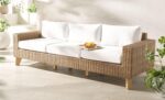 SAFAVIEH Couture Collection Margarita Natural/White Faux Wicker Indoor/Outdoor P... - Image 3