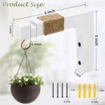 2 Pack Plant Hanger Hooks for Indoor Hanging Plants, Farmhouse Wooden Hanging Ba... - Image 3