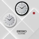 SEIKO 11 Inch St James Brushed Metal Wall Clock, Black - Image 6