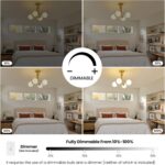 4 Lights Modern Chandelier Gold Semi Flush Mount Ceiling Light Fixture Sputnik C... - Image 6