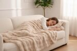 Faux Fur Throw Blanket 50x60 Inch, Bubble Textured Faux Rabbit Fur Throw, Ultra ... - Image 7