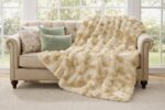 Faux Fur Throw Blanket 50x60 Inch, Bubble Textured Faux Rabbit Fur Throw, Ultra ... - Image 8