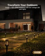 Sunco 6 Pack Low Voltage Garden Pathway Lights, LED Landscape Pathway Lighting, ... - Image 3