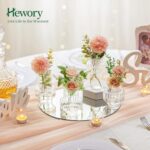 Hewory Ribbed Bud Vases for Centerpieces: Set of 4 Small Clear Glass Vase for Br... - Image 3