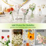 Hewory Ribbed Bud Vases for Centerpieces: Set of 4 Small Clear Glass Vase for Br... - Image 7