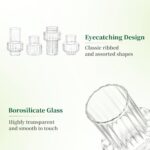 Hewory Ribbed Bud Vases for Centerpieces: Set of 4 Small Clear Glass Vase for Br... - Image 10