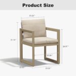 PURPLE LEAF Outdoor Dining Chairs Set of 2 Aluminum Luxury Patio Chairs with Ole... - Image 3