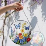 Stained Glass Window Hanging, 8 Inch Stained Glass Suncatcher Ornament, Suncatch... - Image 4