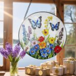 Stained Glass Window Hanging, 8 Inch Stained Glass Suncatcher Ornament, Suncatch... - Image 7