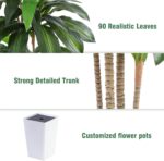Artificial Dracaena Tree with White Tall Planter, 5ft Tall Potted Artificial Dra... - Image 6