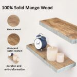 Floating Wall Shelves – Set of 2 Decorative Wood Shelves with Mosaic Tile Border... - Image 5
