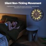 24 Inch Large Metal Wall Clock with Voice and Light Sensor Night Light, Glow in ... - Image 4