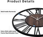 24 Inch Large Metal Wall Clock with Voice and Light Sensor Night Light, Glow in ... - Image 6