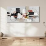 Enartly Abstract Canvas Wall Art 40"x20", Hand-Painted Heavy Impasto Textured Br... - Image 3