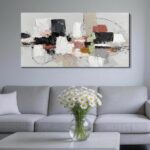 Enartly Abstract Canvas Wall Art 40"x20", Hand-Painted Heavy Impasto Textured Br... - Image 6