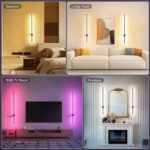 NIORSUN 35.4 Inch Battery Operated Wall Sconce Set of 2,Black Minimalist Recharg... - Image 5