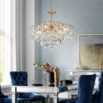 Saint Mossi 6-Light Gold Crystal Chandeliers, Middle Century Dining Room Light F... - Image 6