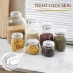 ODBCYWM 34oz Glass Food Storage Jars with Airtight Lids, Set of 4 – Clear Preser... - Image 5