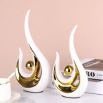 XMGZQ 2pcs White and Gold Modern Abstract Art Statue Table Decoration,Elegantes ... - Image 6