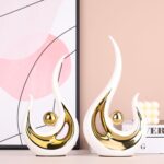 XMGZQ 2pcs White and Gold Modern Abstract Art Statue Table Decoration,Elegantes ... - Image 7