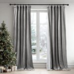 StangH Grey Velvet Curtains 84 inches Long, Two-Layer Light Blocking Thermal Ins... - Image 3