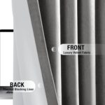 StangH Grey Velvet Curtains 84 inches Long, Two-Layer Light Blocking Thermal Ins... - Image 7