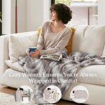 Madison Park Throw Blanket, Soft Faux Fur Blanket Plush Reversible Throw Home De... - Image 4