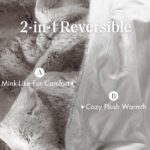 Madison Park Throw Blanket, Soft Faux Fur Blanket Plush Reversible Throw Home De... - Image 6