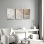 skysoon 3 Panels Neutral Abstract Wall Art, Minimalist Textured Canvas Wrapped W... - Image 6