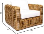 Soho All Natural Rattan and Wicker Modern Living Room Furniture Lounge Chair - Image 3