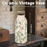 Vintage Ceramic Flower Vase Chinoiserie Antique Floral Vase Rustic Boho Farmhous... - Image 3