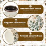 Vintage Ceramic Flower Vase Chinoiserie Antique Floral Vase Rustic Boho Farmhous... - Image 4