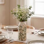 Vintage Ceramic Flower Vase Chinoiserie Antique Floral Vase Rustic Boho Farmhous... - Image 6