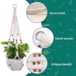 Macrame Plant Hanger 3 Pack Indoor Outdoor Hanging Planter Holder 35'' Ceiling P... - Image 3