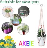 Macrame Plant Hanger 3 Pack Indoor Outdoor Hanging Planter Holder 35'' Ceiling P... - Image 9
