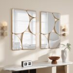 SHYFOY Antique Gold Mirror Wall Decorative, 35.4x23.6 Oblong Odd Mirrors Accent ... - Image 4