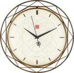 Bulova Clocks C4834 Luxfer Prism 14 Inch Frank Lloyd Wright Inspired Wall Clock - Image 3