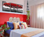 Tree of Life Canvas Wall Art for Living Room 3 Piece Red Tree Pictures for Bedro... - Image 9
