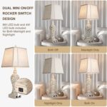 LuxSight Collection 28.5" Table Lamps Set of 2 - Bedside Lamp with Fabric Shades... - Image 4