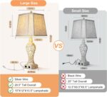 LuxSight Collection 28.5" Table Lamps Set of 2 - Bedside Lamp with Fabric Shades... - Image 6