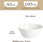 MALACASA Serving Bowls, 105 OZ Large Salad Bowls Set of 2, Porcelain White Bowls... - Image 3