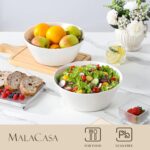 MALACASA Serving Bowls, 105 OZ Large Salad Bowls Set of 2, Porcelain White Bowls... - Image 4