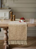 ZeeMart Beige Table Runners 72 Inches Long, Burlap Linen Style Rustic Farmhouse ... - Image 3